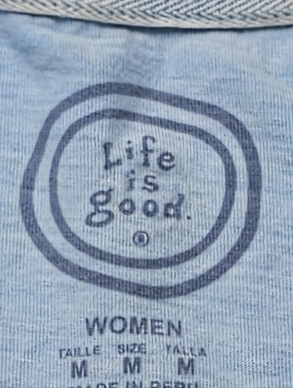 Life Is Good, Beach Umbrella V-neck Tank, Cotton, Light Blue, Size Medium - Picture 5 of 9